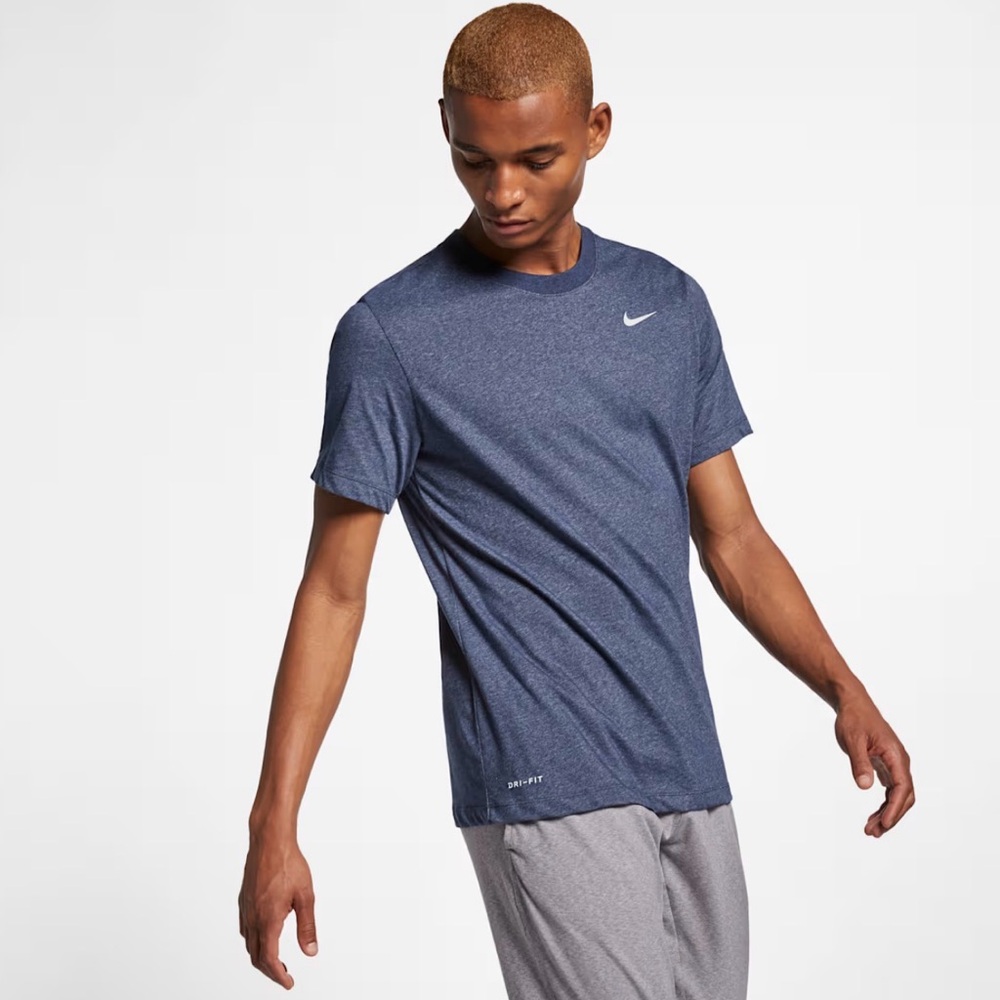 Nike Men’s Dri-FIT Navy Heather Short-Sleeve Tee